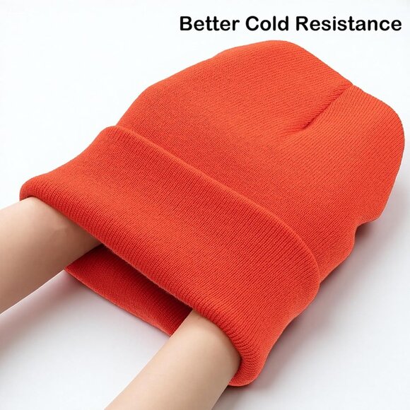 Men's 3-pack Red Beige Yellow Spring Summer Autumn Winter Slouchy Beanies Hats - Picture 3 of 9